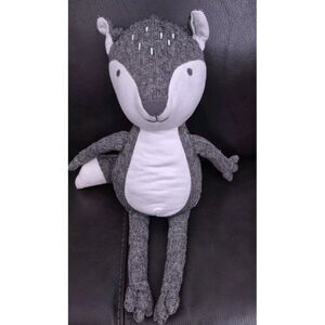 Cloud Island Nursery Woodland Grey Fox Plush Stuffed Animal Toy  Sewn Eyes 17"